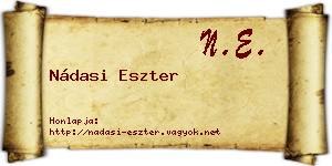 Nádasi Eszter névjegykártya